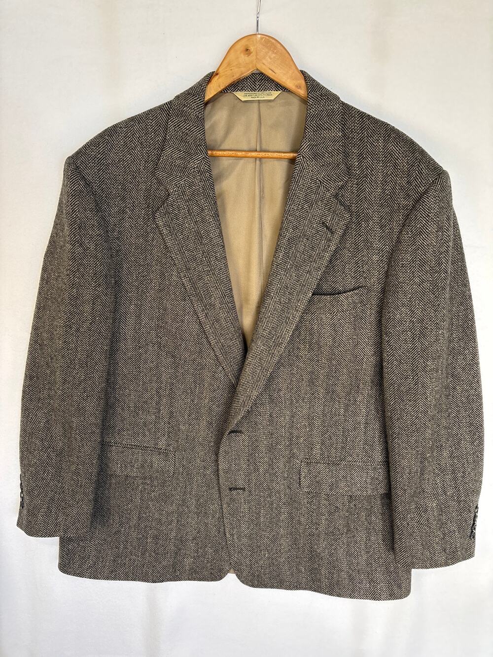 VTG Evan Picone Wool Tweed Sport Jacket Blazer Made in USA Men's Size  44R